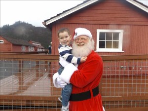 Henry meets Santa on Elbe Train